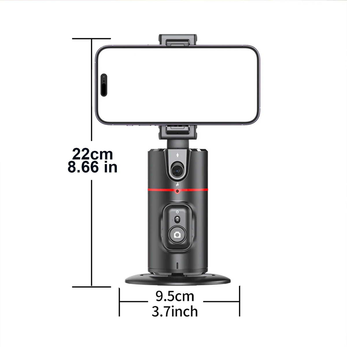 360-Degree Rotating Auto Face Tracking Phone Holder Stand with Foldable Design and Gesture Control for Mobile Vlogging and Live Streaming
