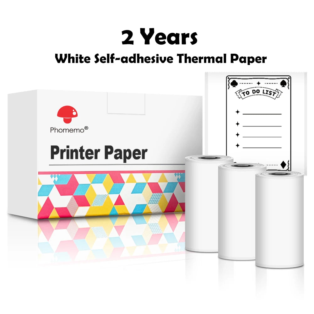 T02 Portable Mini Thermal Printer - Versatile Pocket Label Printing Solution for DIY Self-Adhesive Stickers and Various Label Papers