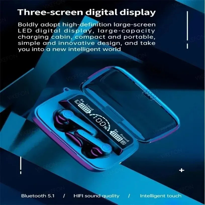 M19 TWS Wireless Bluetooth Noise-Cancelling Gaming Earbuds with Microphone – High-Performance Wireless Headphones for Mobile Devices